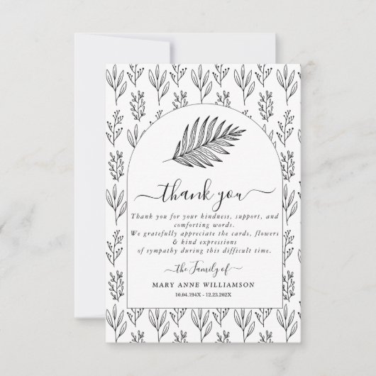 Script Minimale begrafenis - Hartelijk dank - Kaar Bedankkaart (Voorkant)