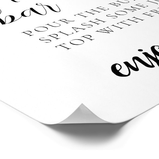 Script Minimale Mimosa Bar Bord Poster (Hoek)