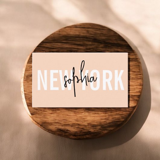 Script Minimalist Classy Peach Visitekaartje