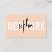 Script Minimalist Classy Peach Visitekaartje (Voorkant)