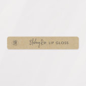 Script Minimalist Donkergrijs Kraft-productlabel Labels (Design 1)