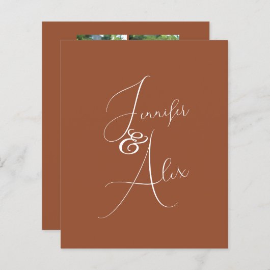 Script Minimalist Photo Collage Thank You Cards (Voorkant / Achterkant)