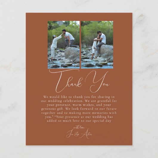 Script Minimalist Photo Collage Thank You Cards (Achterkant)