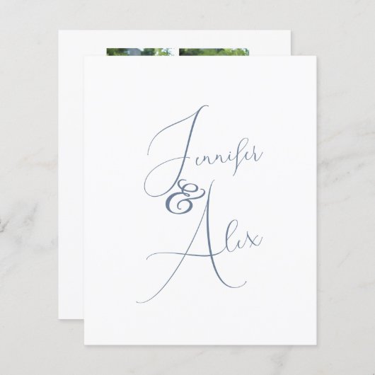 Script Minimalist Photo Collage Thank You Cards (Voorkant / Achterkant)