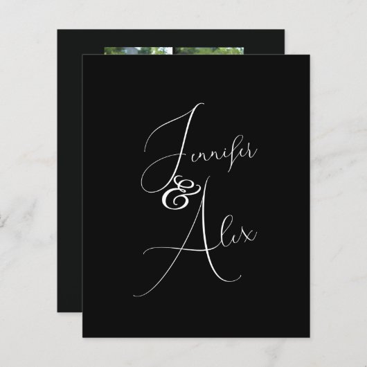 Script Minimalist Photo Collage Thank You Cards (Voorkant / Achterkant)