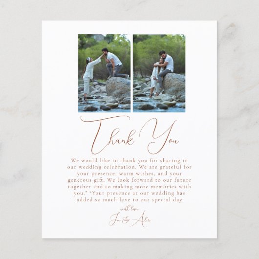 Script Minimalist Photo Collage Thank You Cards (Achterkant)