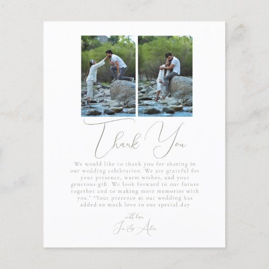 Script Minimalist Photo Collage Thank You Cards (Achterkant)