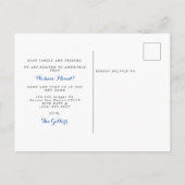 Script minimalist Vier foto's die we hebben verpla Aankondigingskaart (Achterkant)