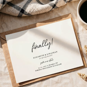 Script Minimalist Wedding Sla de datum op Save The Date