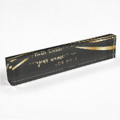 Script Minimalist Zwart en Goud Naambordje