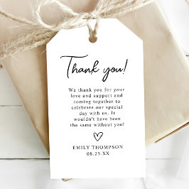 Script Minimalistische Bedankje Favor Cadeaulabel