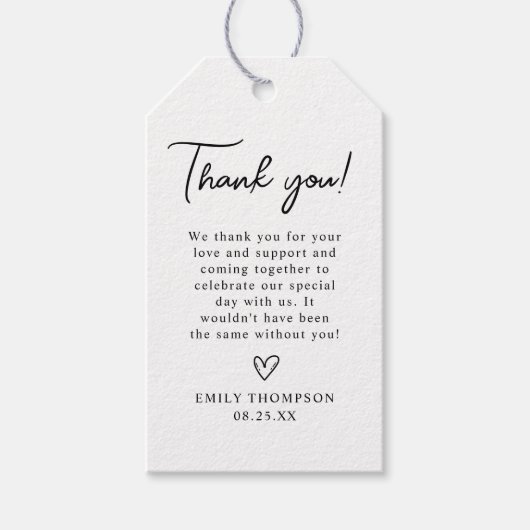 Script Minimalistische Dank Je Favoriet Cadeaulabel (Voorkant)