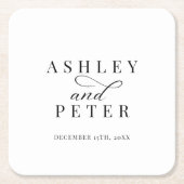 Script Minimalistische Klassieke Trouwdiner Kartonnen Onderzetters (Voorkant)