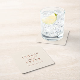 Script Minimalistische Klassieke Trouwdiner Kartonnen Onderzetters