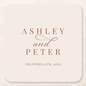 Script Minimalistische Klassieke Trouwdiner Kartonnen Onderzetters (Voorkant)