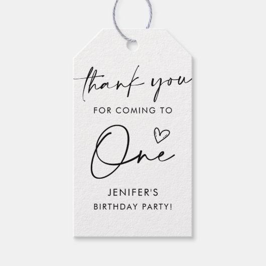 Script Minimalistische Verjaardag Bedankt Cadeaulabel (Voorkant)