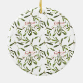 Script & Mistletoe Vrolijk & Getrouwd Foto Keramisch Ornament (Achterkant)