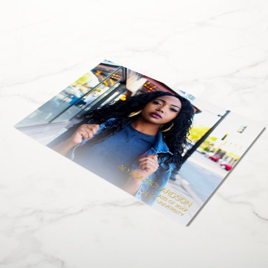 Script Mod Photo Graduparty - White Folie Uitnodiging (Gedraaid)