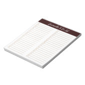 Script Moder Bruin Chocolade Twee Kolommen Checkli Notitieblok (Linkerzijde)