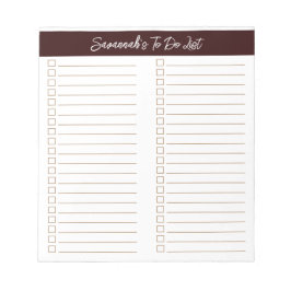 Script Moder Bruin Chocolade Twee Kolommen Checkli Notitieblok