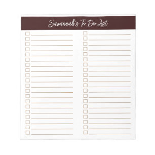 Script Moder Bruin Chocolade Twee Kolommen Checkli Notitieblok