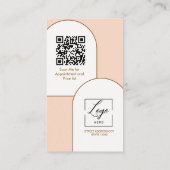 Script Modern arch pink photo qr code logo Visitekaartje (Achterkant)