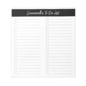 Script Modern Black & Gray Two Column Checklist Notitieblok (Voorkant)