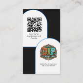 Script Modern boog foto qr code logo Visitekaartje (Achterkant)
