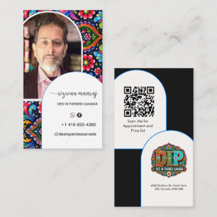 Script Modern boog foto qr code logo Visitekaartje