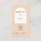 Script Modern boog roze foto logo Klantenkaartje (Achterkant)