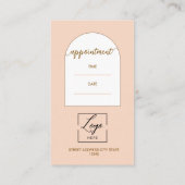 Script Modern boog roze foto qr code logo Afsprakenkaartje (Achterkant)