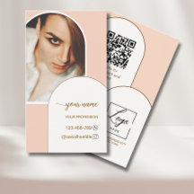Script Modern boog roze foto qr code logo