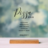 Script Modern Bruiloft Pizza Bar Transparant Acryl Bord (Neutraal)