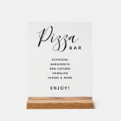 Script Modern Bruiloft Pizza Bar Transparant Acryl Bord (Voorkant)