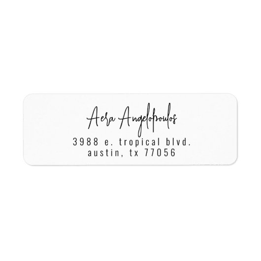 Script Modern Chic Retouradreslabel Etiket (Voorkant)