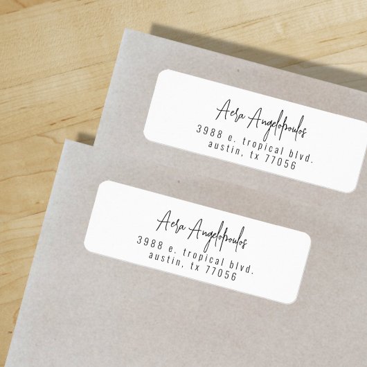 Script Modern Chic Retouradreslabel Etiket
