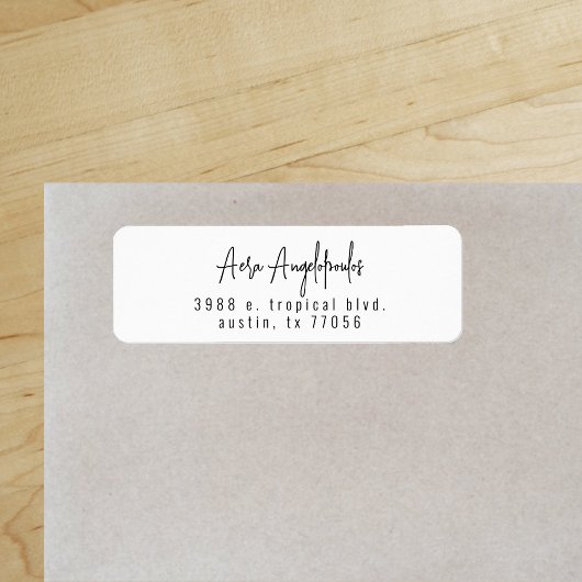 Script Modern Chic Retouradreslabel Etiket