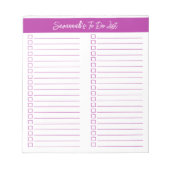 Script Modern Dark Pink Two Column Checklist Notitieblok (Voorkant)