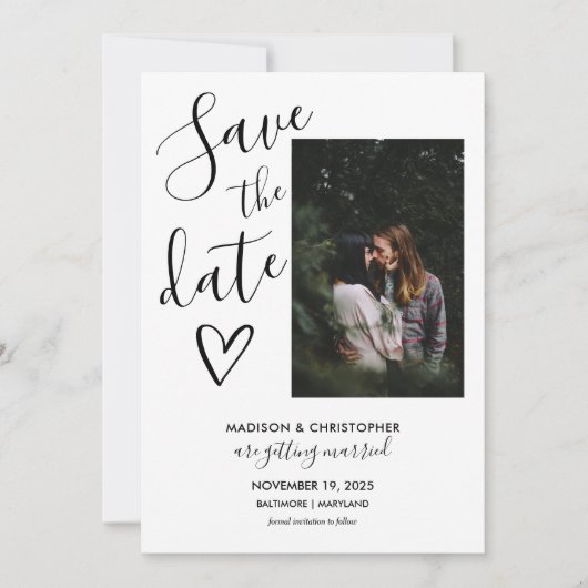 Script Modern De datum opslaan Save The Date (Voorkant)