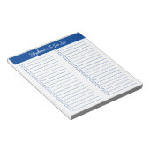 Script Modern Elegant Blue Two Column Checklist Notitieblok (Schuin)