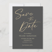 Script Modern Elegant Wedding Sla de datum op Kaart (Voorkant)