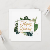 Script Modern Groen Links Gelukkige Verjaardag Kaart (Voorkant / Achterkant in situ)