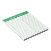 Script Modern Groen Tweecoloms Takenlijst Notitieblok (Schuin)