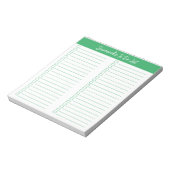 Script Modern Groen Tweecoloms Takenlijst Notitieblok (Linkerzijde)