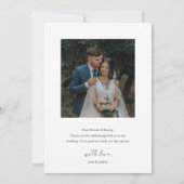 Script Modern Heart Wedding Photo W Note Bedankkaart (Achterkant)