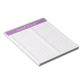 Script Modern Lavender Two Column Checklist Notitieblok (Schuin)