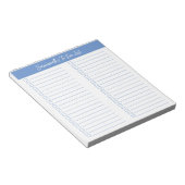Script Modern Lichtblauw Twee Kolommen Checklist Notitieblok (Schuin)