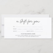 Script Modern minimalistisch cadeaucertificaat (Achterkant)