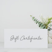 Script Modern minimalistisch cadeaucertificaat (Staand voorkant)