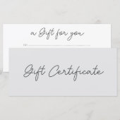 Script Modern minimalistisch cadeaucertificaat (Voorkant / Achterkant)